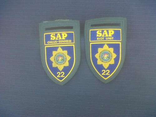 SAPolice Riot Unit Shoulder Flashers Pre 1994 International Shipping R350