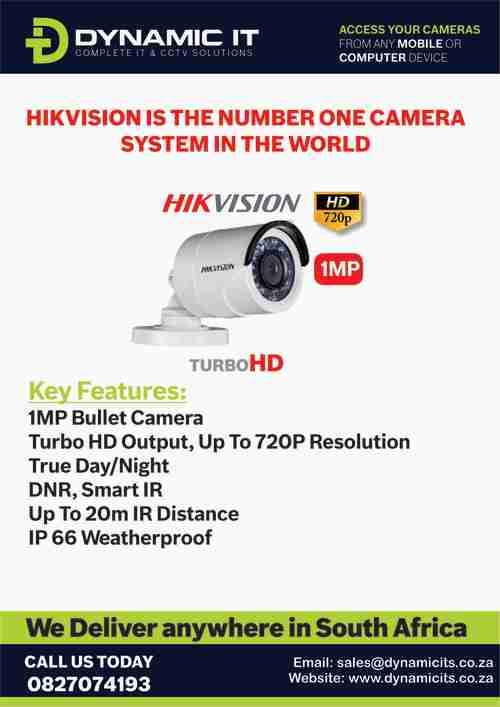 4CH HIKVISION 1MP CAMERA SYSTEM FOR ONLY R4999