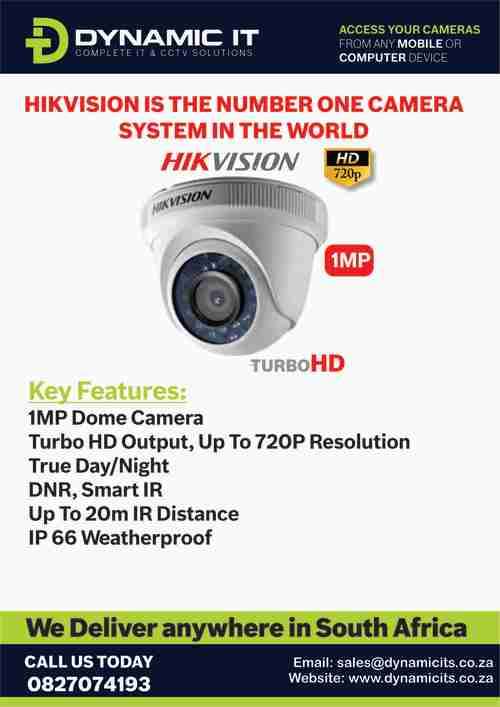 4CH HIKVISION 1MP CAMERA SYSTEM FOR ONLY R4999