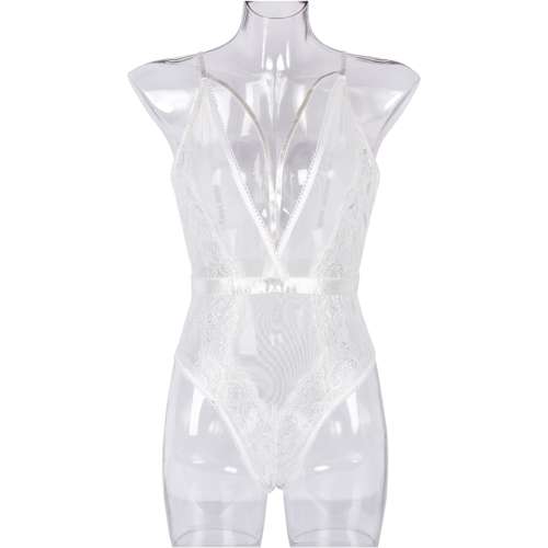 Lace V Bodysuit Sexy Lingerie - Size Large