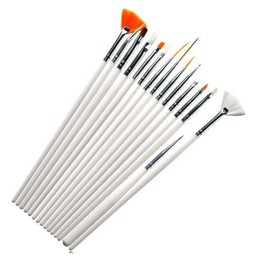 15pcs Art Pen Nail Brush Tool Set - Pink