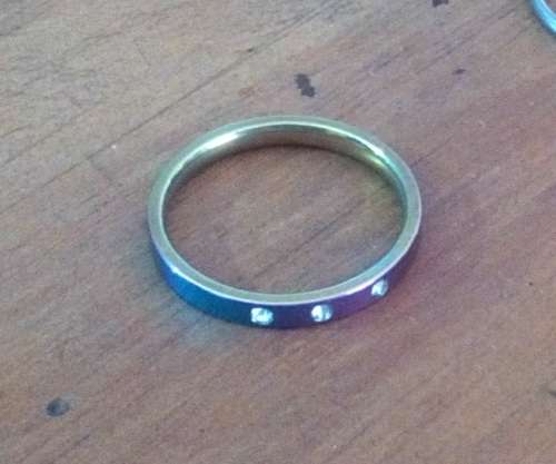 Titanium Finish Ring, Studded Diamond, Size 11 (X)