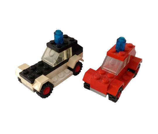 LEGO 602 Fire Chief`s Car and LEGO 600-2 LEGO Police Car