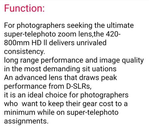 Manual lens 420mm-800mm for nikon Canon and Sony