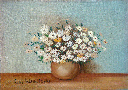 Celia Walsh-Diehl (1915-1993)  "BARGAIN OF THE YEAR"  Oil painting. (G/P R1500-) . Size 177m x 125mm