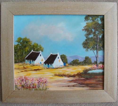 `Arniston. ` Original Oil Painting by C Leeferink - FRAMED - READY TO HANG - Size 390mm x 340mm