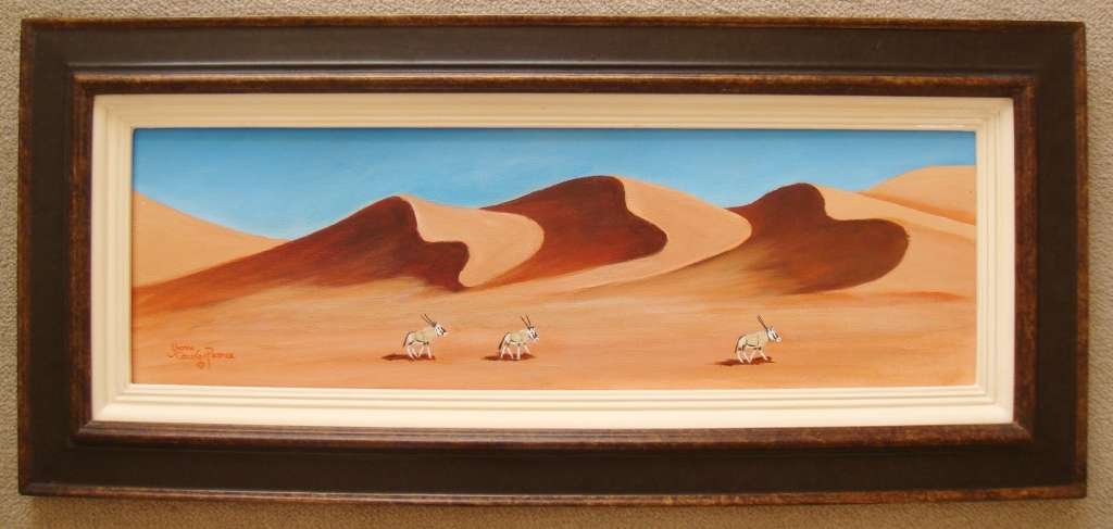 `NAMIBIA`  - BEAUTIFUL FRAME  - ORIGINAL OIL !!  by  Yvonne Carola-Pearce - Size 780mm x 350mm