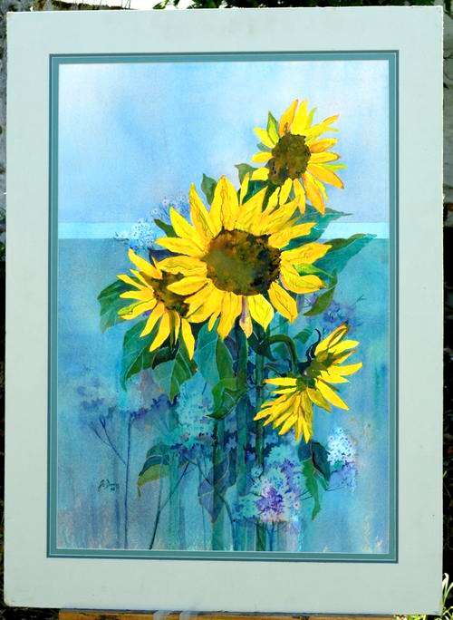 Large original watercolour "After the Rain" by SA artist JO DAVIS - 65cm x 90cm