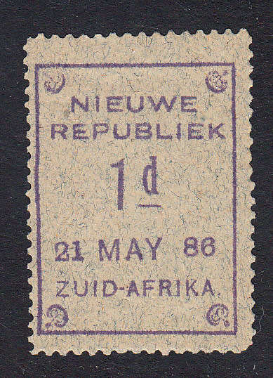 New Republic 1886/7 1d on blue granite paper , M/H   (SACC 26 ,CV R1000)  )