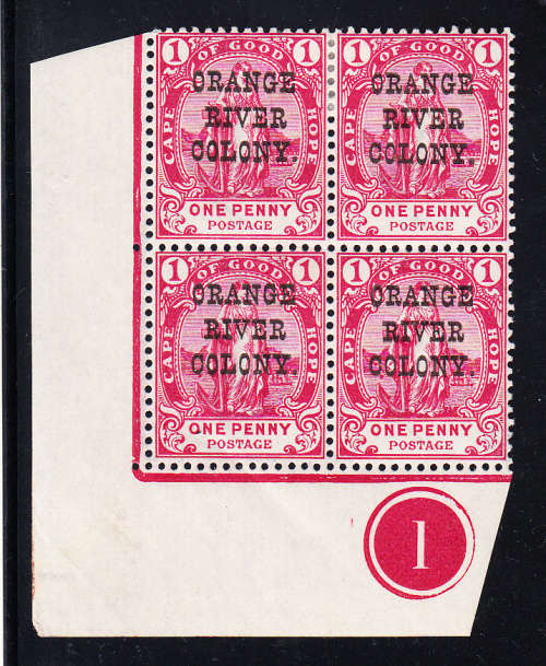 Orange Free State (ORC) 1900 1d overprinted B4, plate1 , M/H & MNH      (SACC 79 )