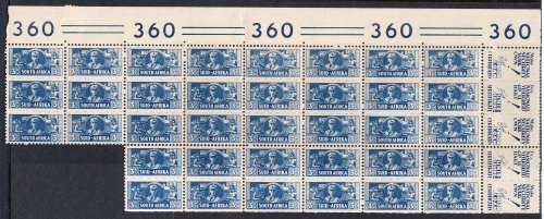 Union of South Africa 1942-44 Small War Effort 3d B36 , MNH    (split perf ,CV R720)