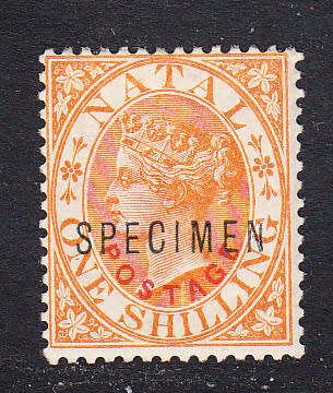 Natal 1888 QV 1s SPECIMEN , M/H              (SACC 104)