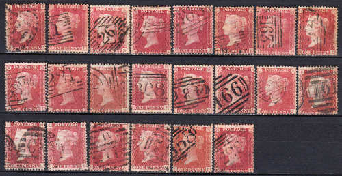 GB 1858> QV 1d Penny red lot, used