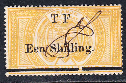 Orange Free State 1900 1s on 8s yellow TELEGRAPHS revenue , used