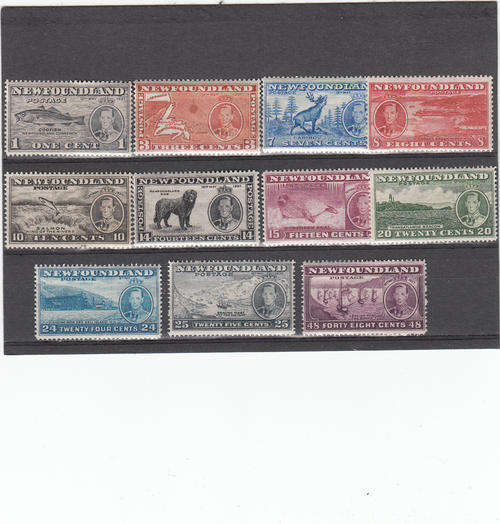 Newfoundland 1937 set, M/H ,  SG 144-154 60 pounds