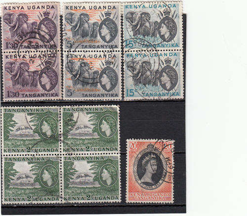 Kenia Uganda Tanganyika QE selection , used mixed condition  ( 5 scans )