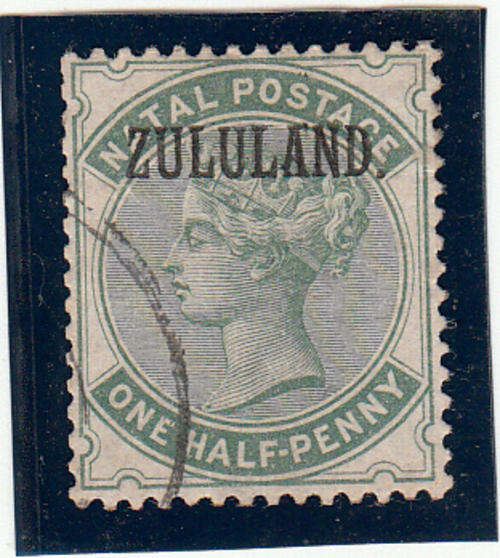 Zululand 1888/93 1/2d dull green , used