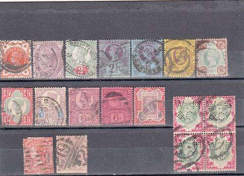Great Britain  QV 1887 part set , used     ( 2 SCANS )