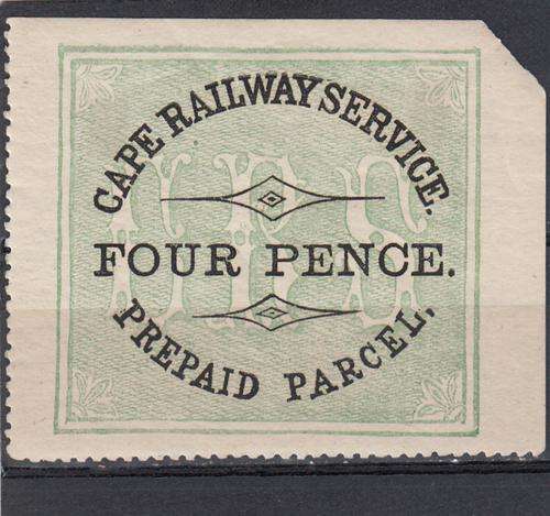 Cape of Good Hope ( Cape Railway Service ) 1882 4d prepaid  parcel stamp , M/H