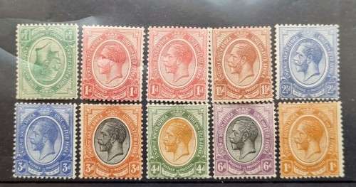 Union of South Africa 1913 KG V part set, M/H