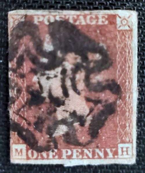 GB Penny red with Maltese cross , used