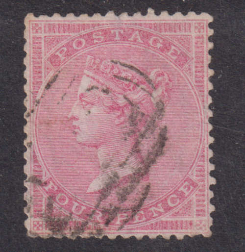 GB 1855 QV 4d pale carmine (14), used
