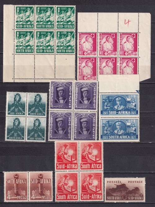 Union of South Africa 1941-42 Large War Effort set, M/H & MNH