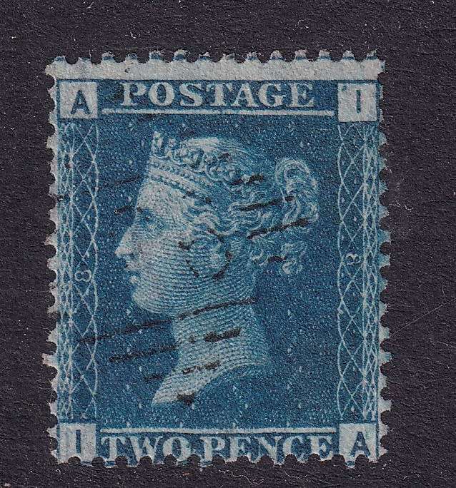 GB 1858-79 QV 2d Penny blue, plate 8 , used