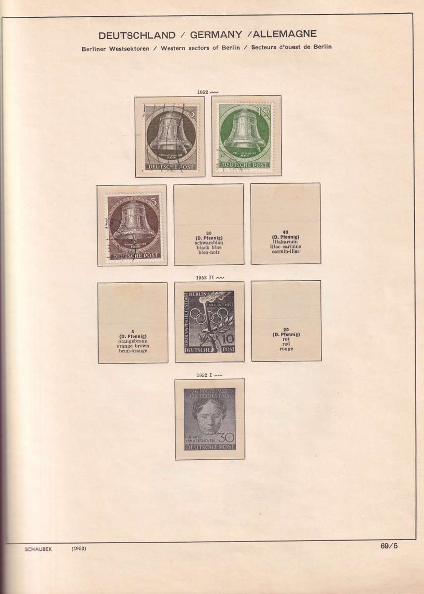 Germany Schaubek pre printed album 1950-1984 sets and part sets, M/H & used   (15 scans)