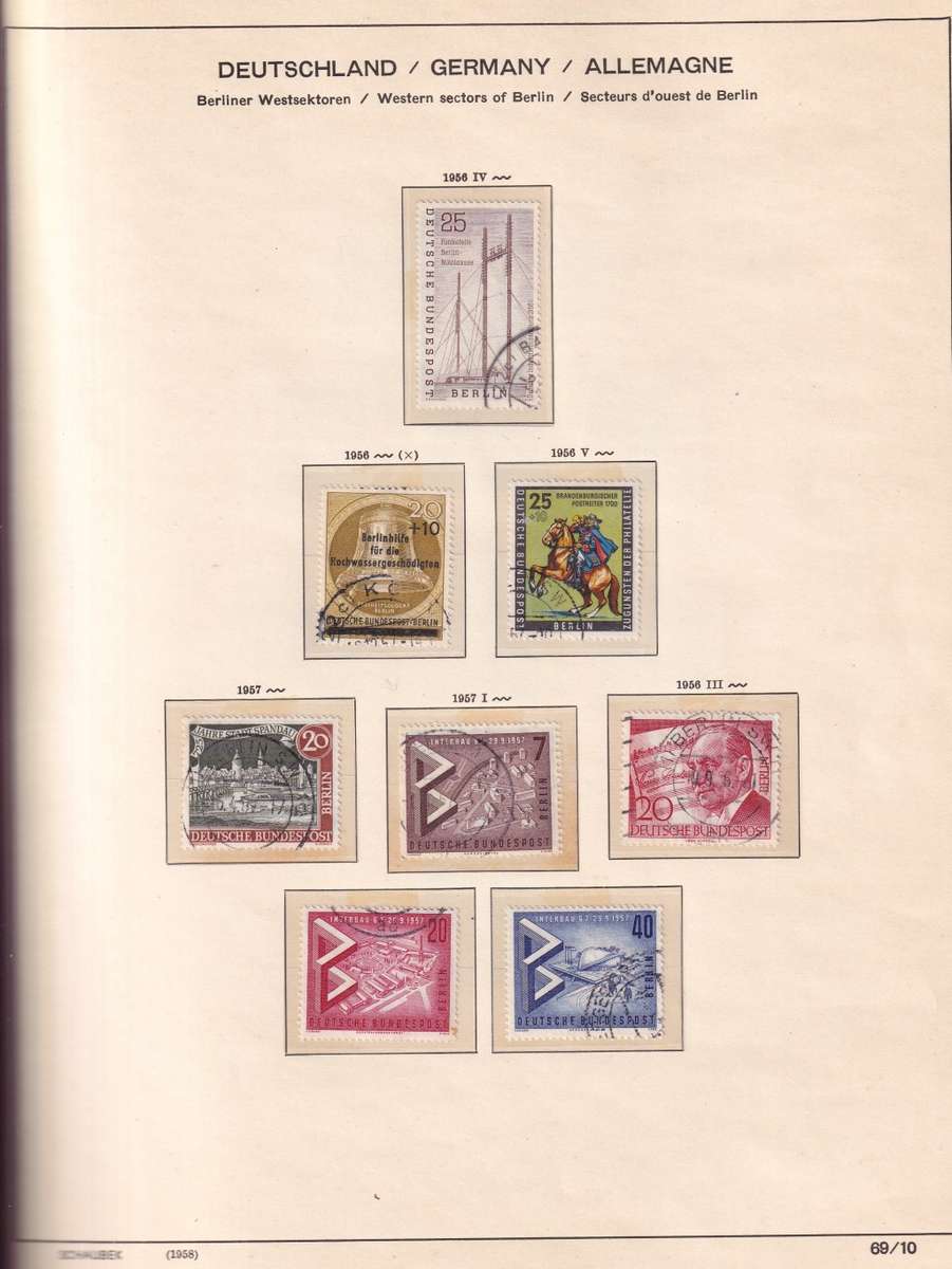 Germany Schaubek pre printed album 1950-1984 sets and part sets, M/H & used   (15 scans)