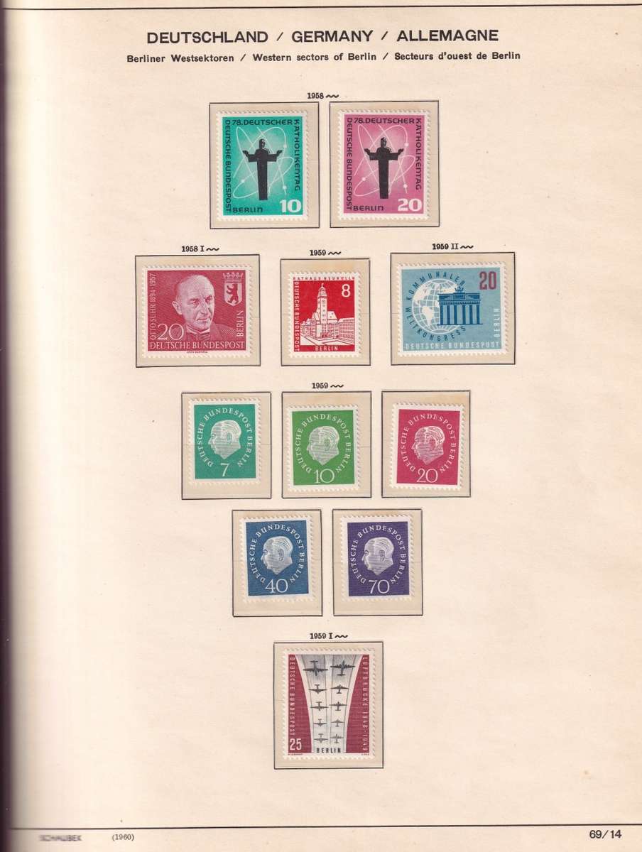 Germany Schaubek pre printed album 1950-1984 sets and part sets, M/H & used   (15 scans)