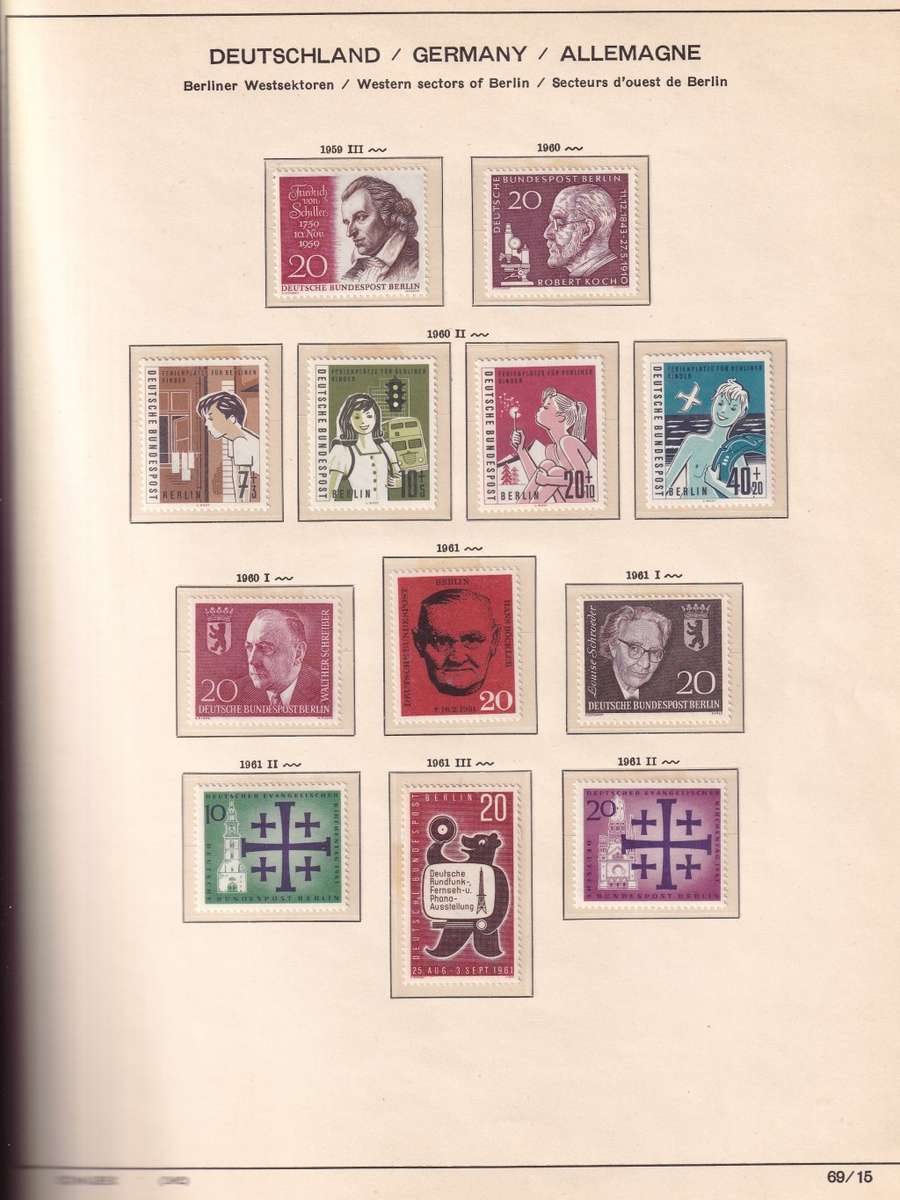 Germany Schaubek pre printed album 1950-1984 sets and part sets, M/H & used   (15 scans)