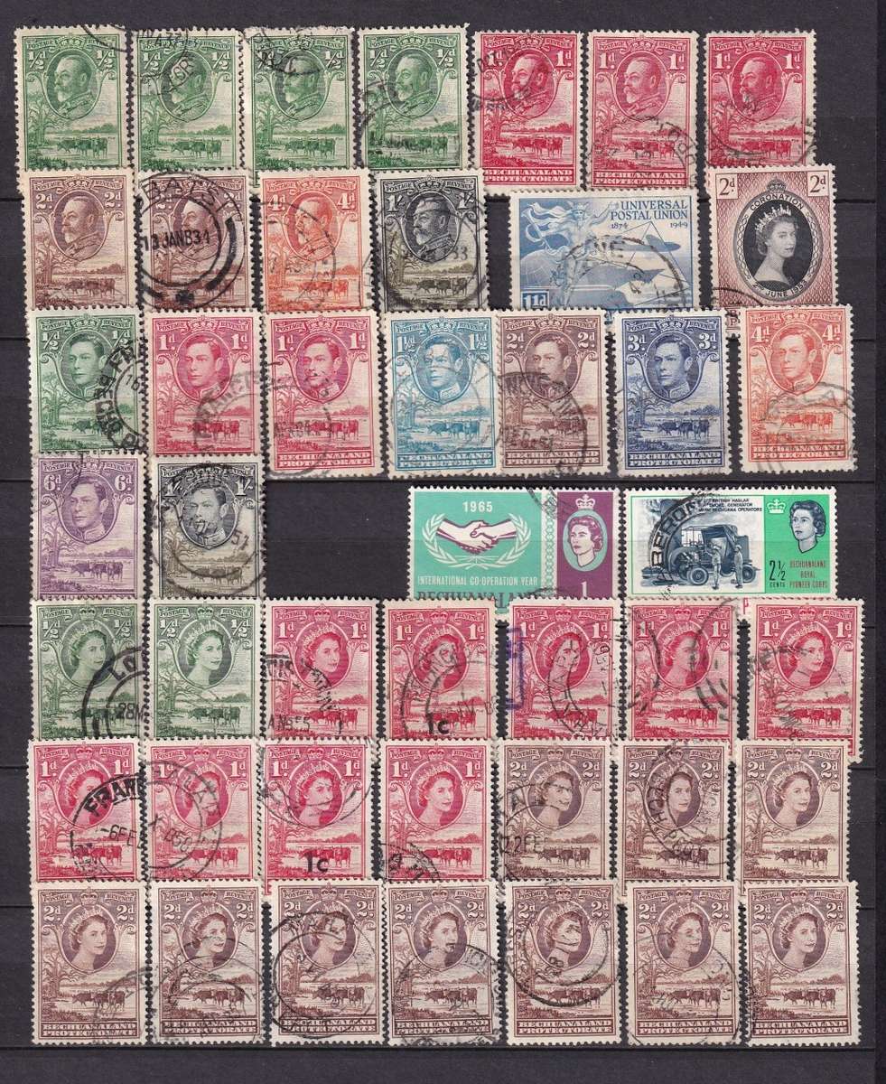 Bechuanaland Protectorate part sets, used       (2 x xscans)