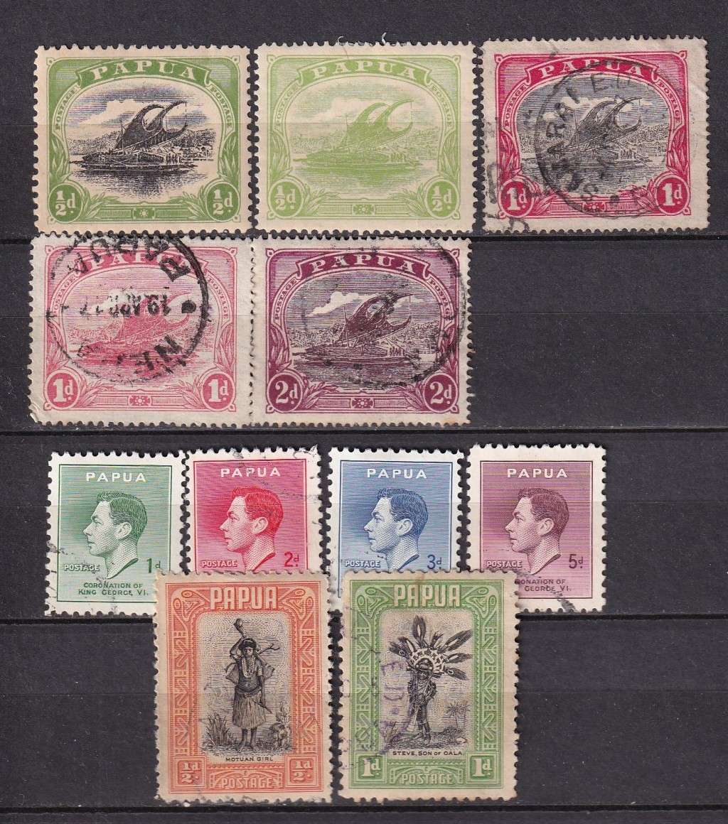 Papua part sets, M/H & used