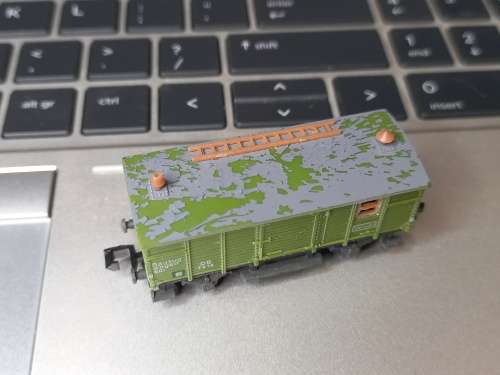 N Scale Arnold 4640 DB 7818 Bauzug Construction Train Car