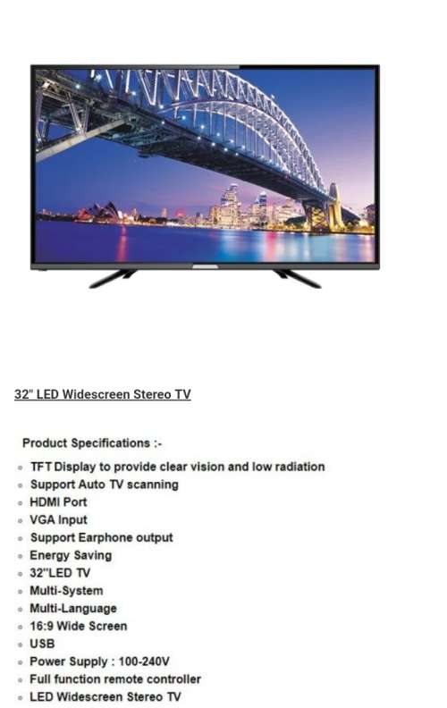 32" HD Flat screen TV