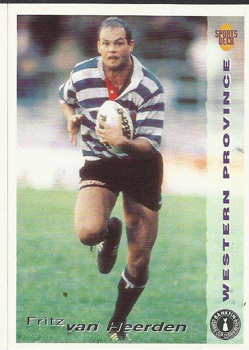 Fritz Van Heerden-  1994 Sports Deck Rugby Trading Card as per Scan