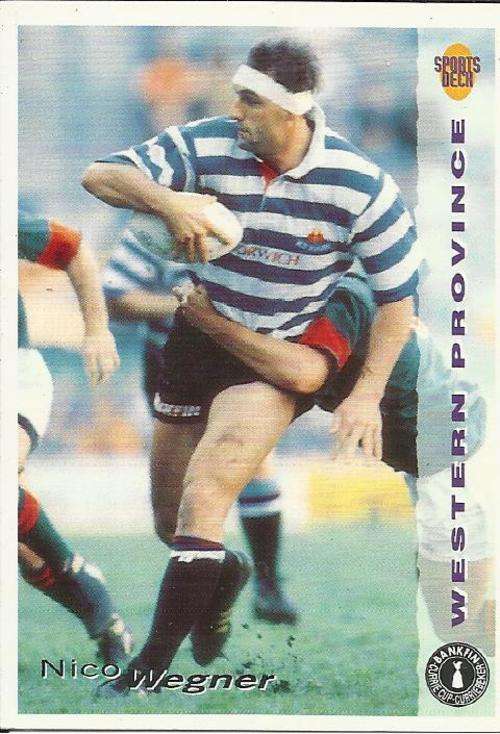 Nico Wegner-  1994 Sports Deck Rugby Trading Card as per Scan