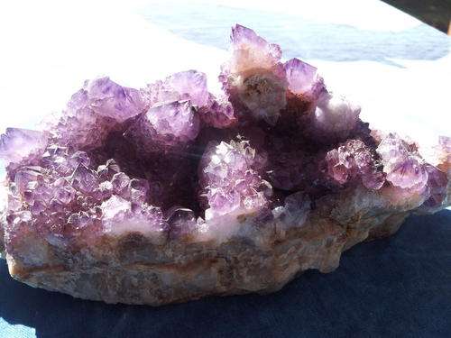 Amethys Spiritt quartz crystal cluster on matrix