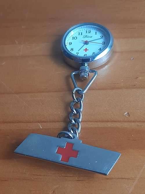Nurse type DIVA watch in good cosmetic condition - Not running - Might just be a battery