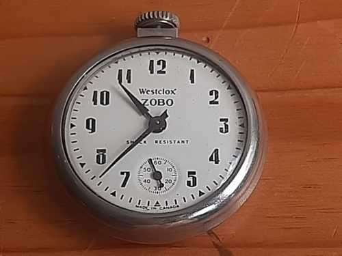 Westclox Zobo pocket watch - Made in Canada - Not running - Will need some TLC