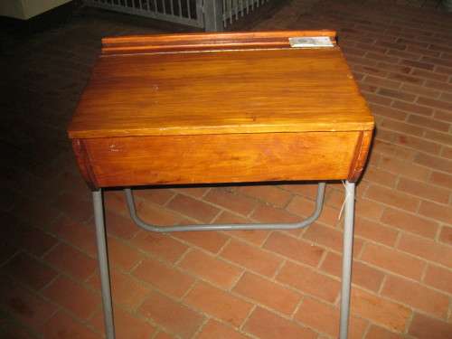 Beautiful Vintage School Desk with Original Ink Well