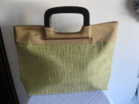 Gorgeous Vintage Apsara Vintage Handbag with Wooden Handles