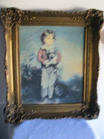Beautifully Framed Oilograph of " French Boy with a Dog"