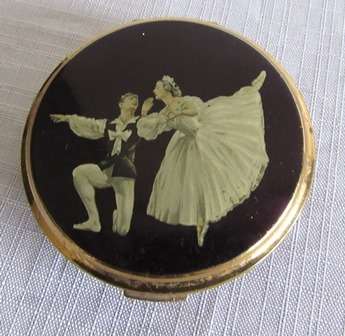 Vintage Ballerina Powder Compact