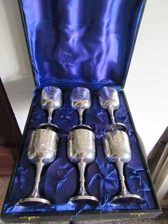 EPNS Set of 6 Wine Goblets in Original Box