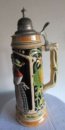 Beautiful Large Mikolow Beer Stein