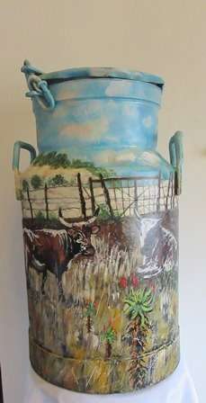 Stunning Large Vintage  Milk With Painted Nguni Cows