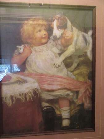 Beautiful Framed Lithograph ` The Uninvited Guest` by Arthur J Elsley 1861
