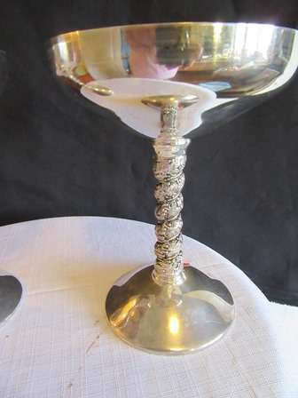 Set of Silver Plated  Goblets with Twisted Stems